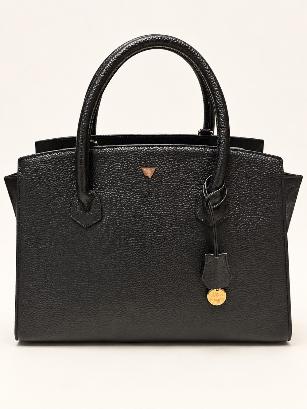 Pelletteria Artigiana Viviani Miranda Black Italian Leather Handbag - Handmade
